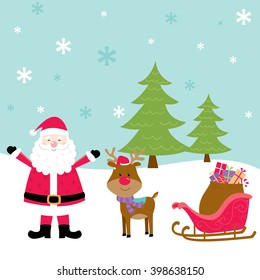 Santa Claus and Reindeer vector design