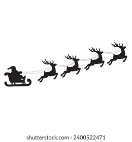 santa claus with reindeer. Vector EPS 10.