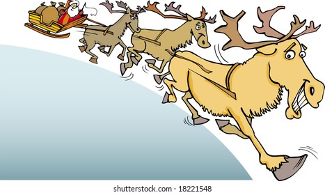 Santa Claus and reindeers