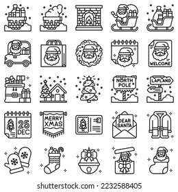 Santa Claus related icon set 2, vector illustration