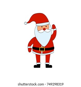Santa Claus Retro Vector Illustration Merry Christmas and Happy New Year