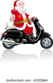 Santa Claus ride motorcicle