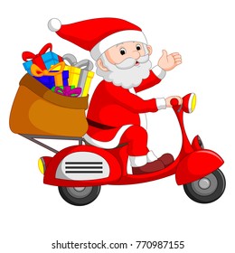 Santa Claus ride motorcicle