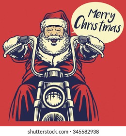 Santa claus ride a motorcycle