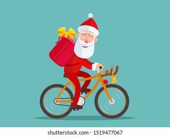 589 Cartoon santa claus bicycle Images, Stock Photos & Vectors ...