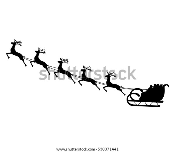 Santa Claus Rides Sleigh Harness On Stock Vector Royalty Free 530071441