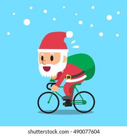 Santa Riding Bicycle Stock Vector (Royalty Free) 1086297461