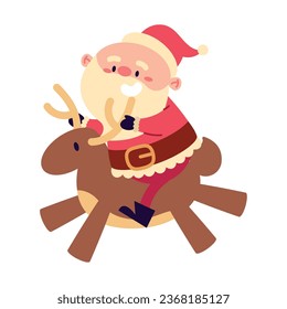 Weihnachtsmann auf einem Hirschvektor einzeln