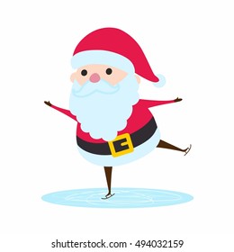 Santa Claus riding on ice rink