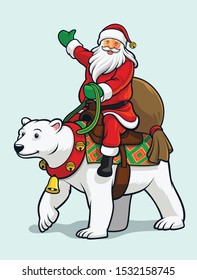 Santa Claus Riding Polar Bear