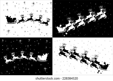 Santa Claus riding in a sledge