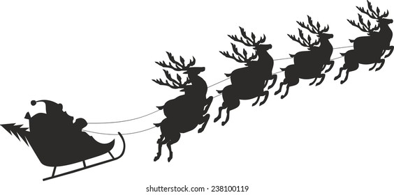 Santa Claus riding in a sledge
