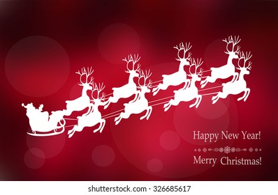 Santa Claus riding in a sledge