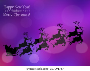 Santa Claus riding in a sledge
