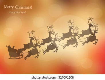 Santa Claus riding in a sledge