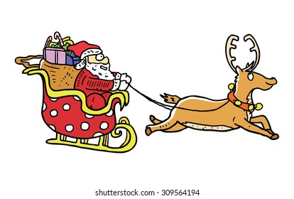 Santa Claus riding sleigh