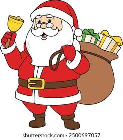 Santa claus ringing bell vector illustration