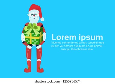 santa claus robot posing merry christmas happy new year holiday concept flat