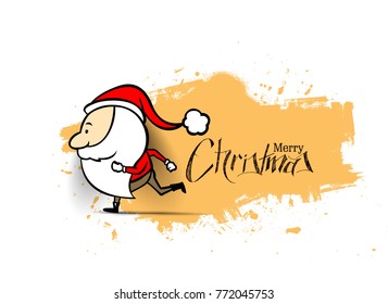 Santa claus running, vector illustration.