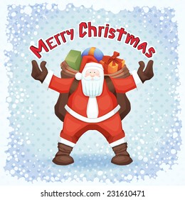 Santa Claus with sack card