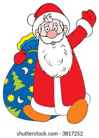 Santa Claus with a sack of gifts