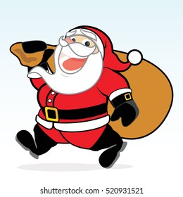 Santa claus with sack of gifts vector