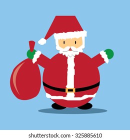 Santa Claus With Sack of Gifts-vector