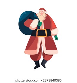 santa claus with sack illustration