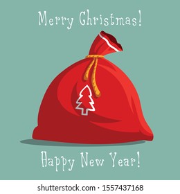 Santa Claus sack vector illustration  snow