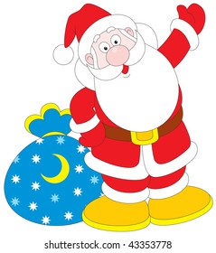 Santa Claus with sackful of presents