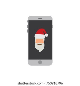 Santa Claus in a samrtphone, vector illustration design. Christmas collection.