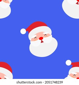 Santa Claus seamless pattern background for Christmas and New Year decorations flat illustration background.