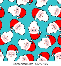 Santa Claus seamless pattern. Christmas background. New Year texture. Xmas ornament
