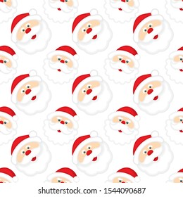 Santa Claus seamless pattern. Santa Claus endless texture. Christmas Santa Claus cartoon character background. Part of set.