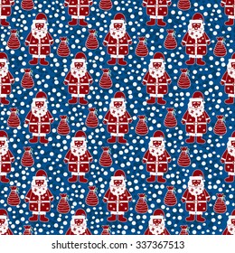 Santa claus seamless pattern. Used for  wrap, textile, paper. Merry Christmas and Happy New Year