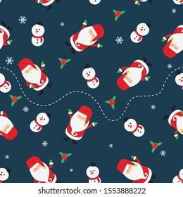 Santa claus seamless pattern for wrapping paper orwallpaper