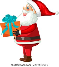 Santa Claus sending gift illustration