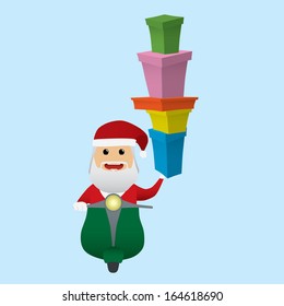 Santa Claus set doing actions for use in advertising, presentations, brochures, documents, forms, etc.