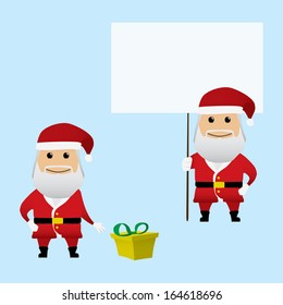 Santa Claus set doing actions for use in advertising, presentations, brochures, documents, forms, etc.