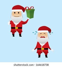 Santa Claus set doing actions for use in advertising, presentations, brochures, documents, forms, etc.