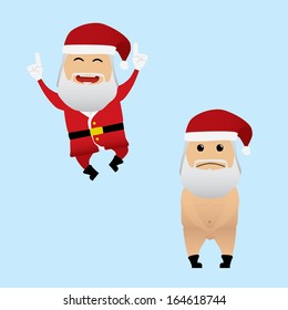 Santa Claus set doing actions for use in advertising, presentations, brochures, documents, forms, etc.