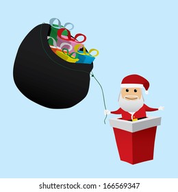 Santa Claus set doing actions for use in advertising, presentations, brochures, documents, forms, etc.