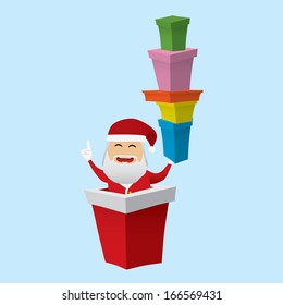 Santa Claus set doing actions for use in advertising, presentations, brochures, documents, forms, etc.