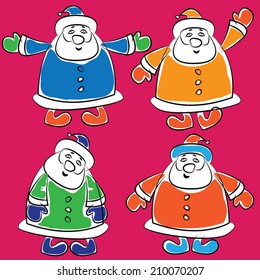 Santa Claus set isolated 