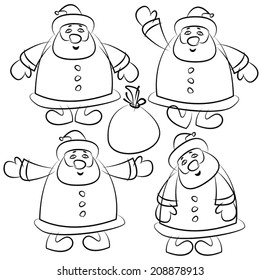 Santa Claus set isolated on white background 