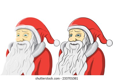 Santa Claus set isolated on white Background