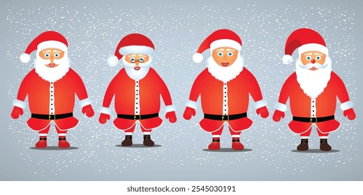 Papá Noel sobre fondo de nevada