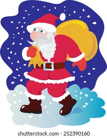 Santa Claus is setting off on his journey to deliver presents to children at Christmas