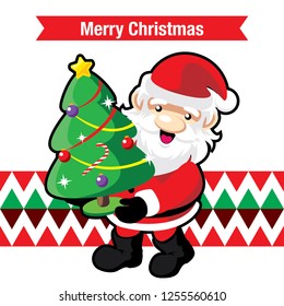 Santa Claus setups a Santa tree in his home