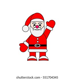 santa claus shaking hand. a cute character